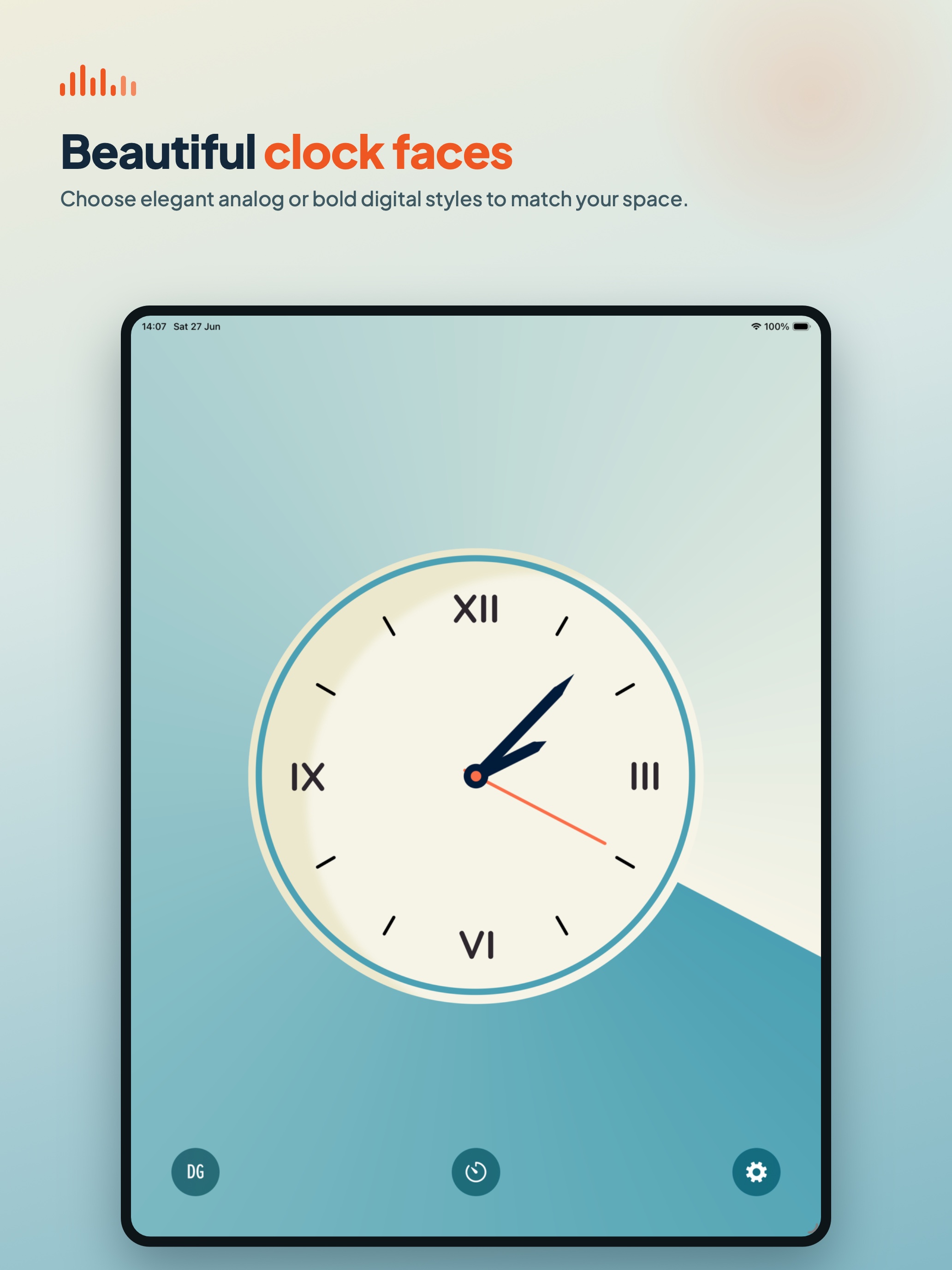 Speaking Clock with Voice iPad analog clock